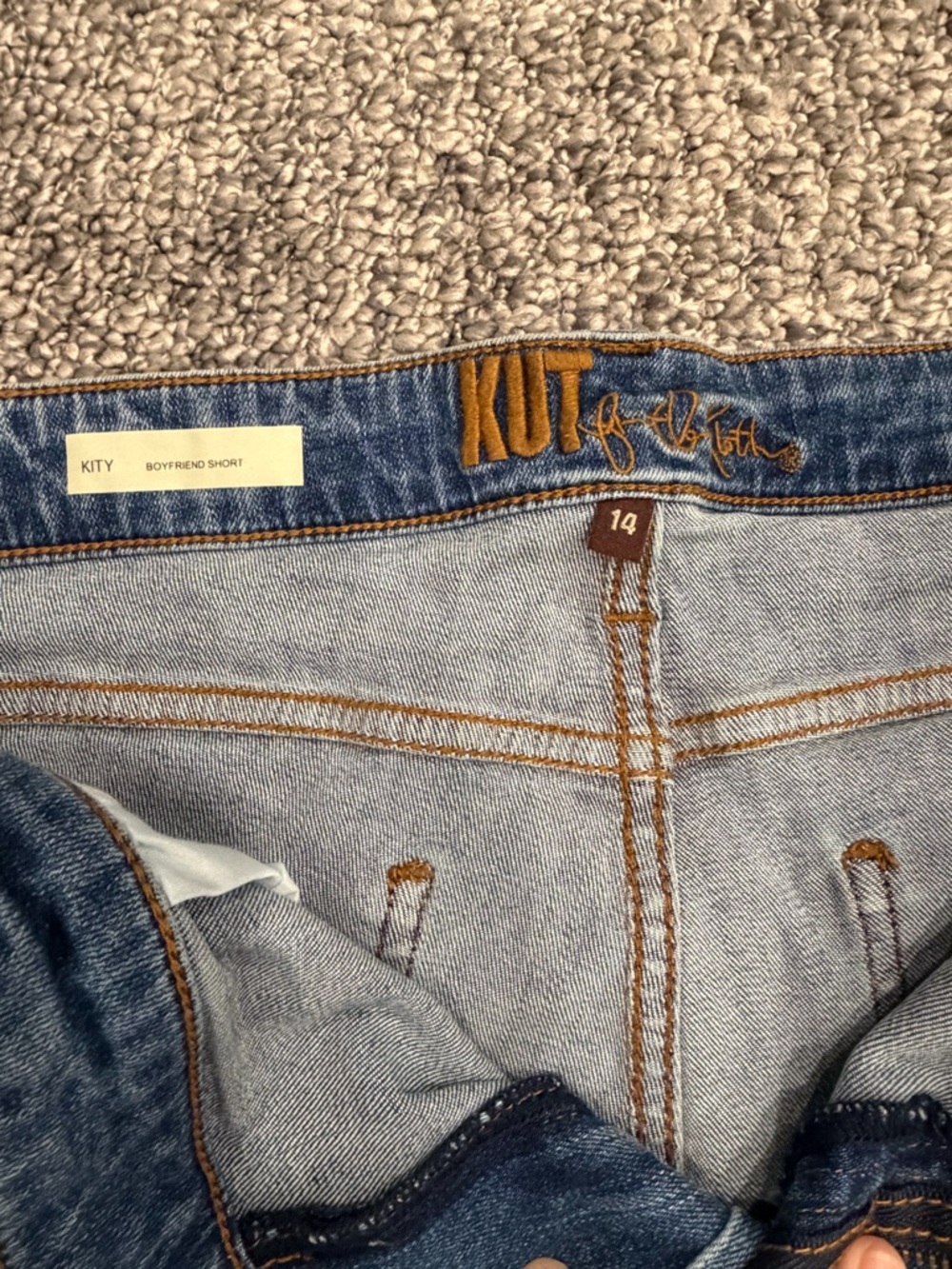 SUMMER CLEARANCE Kut from the Kloth Light Blue Distressed Frayed Hem Shorts - Picture 3 of 4